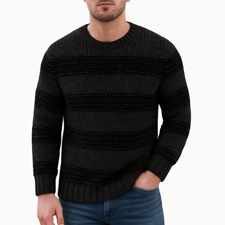 Unisex Knit Sweater Striped Pattern Regular Fit