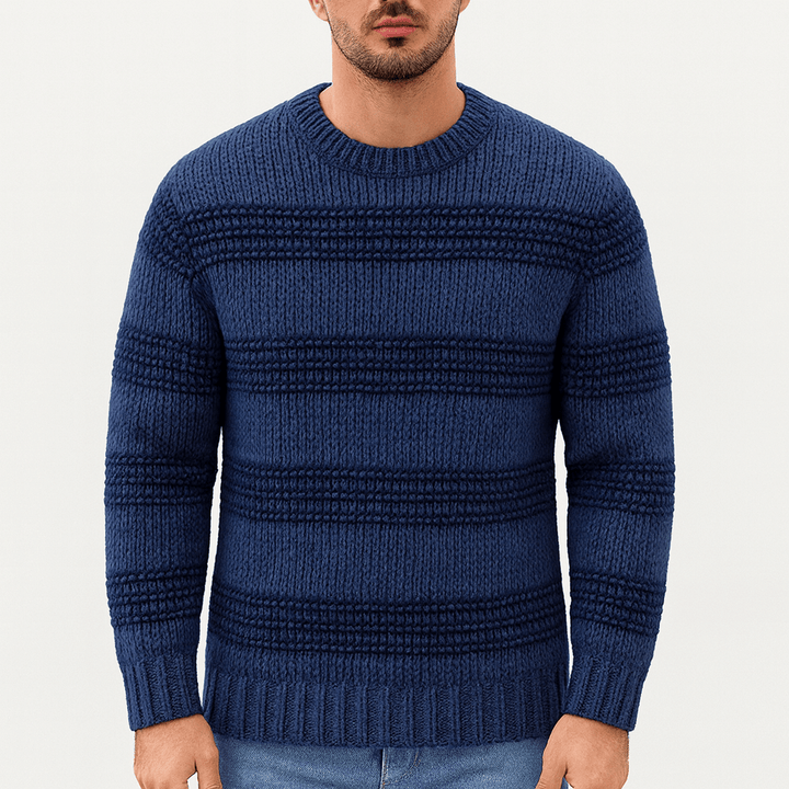 Unisex Knit Sweater Striped Pattern Regular Fit