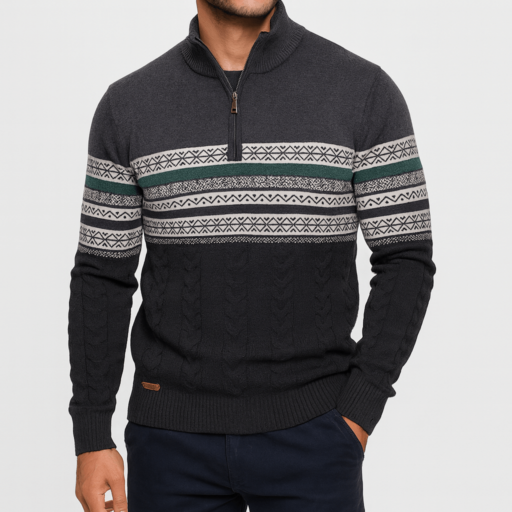 Unisex Quarter-Zip Sweater Knit Pullover