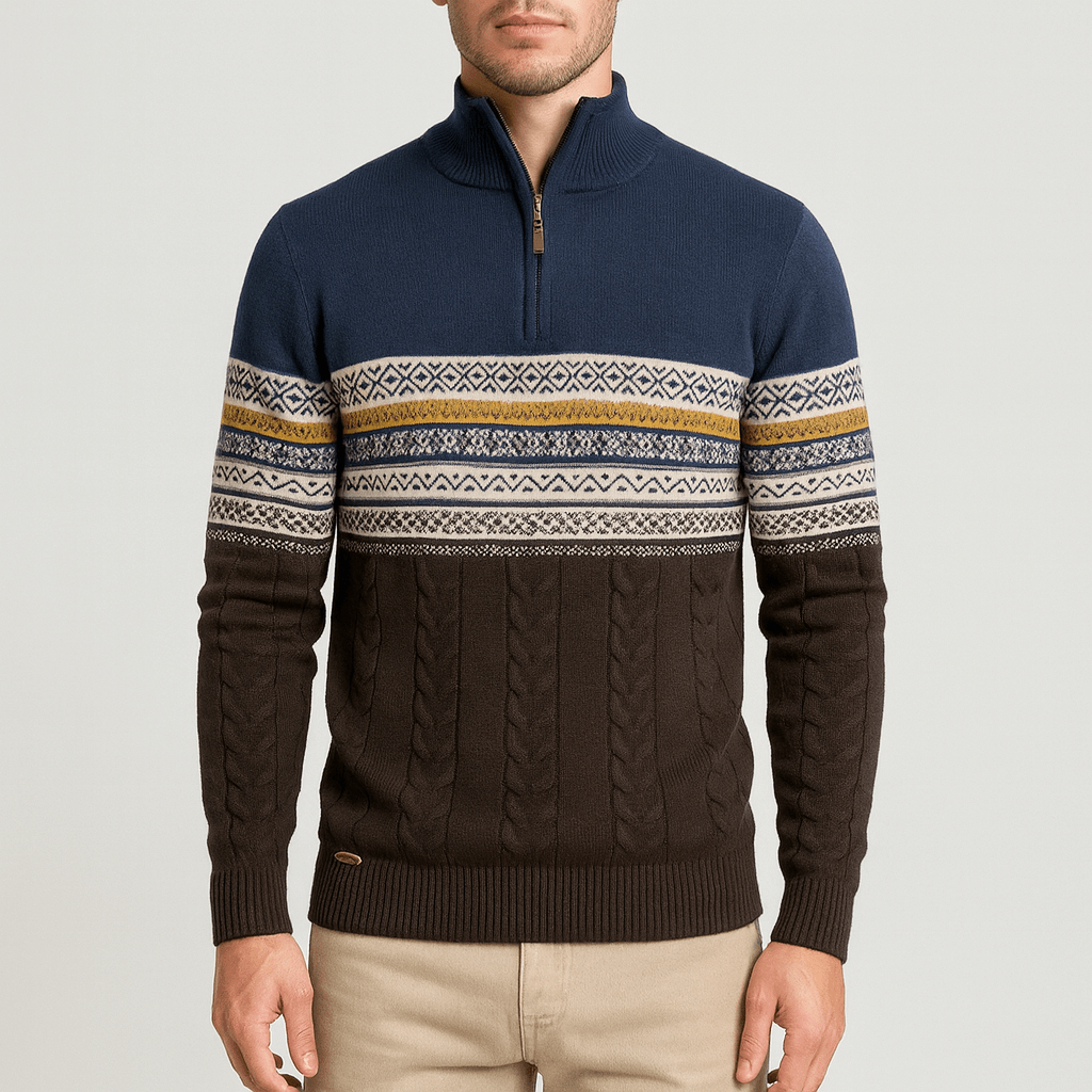 Unisex Quarter-Zip Sweater Knit Pullover