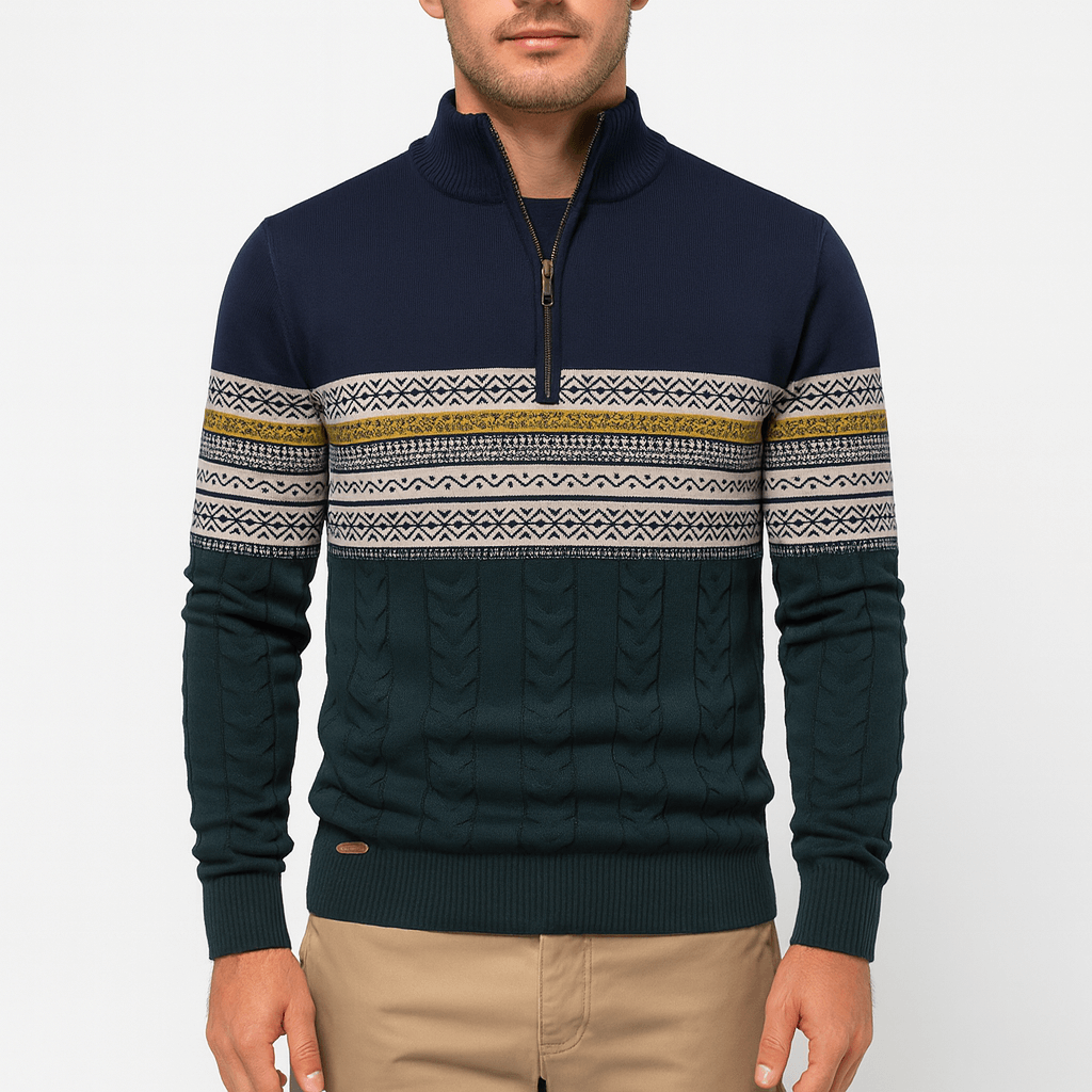 Unisex Quarter-Zip Sweater Knit Pullover