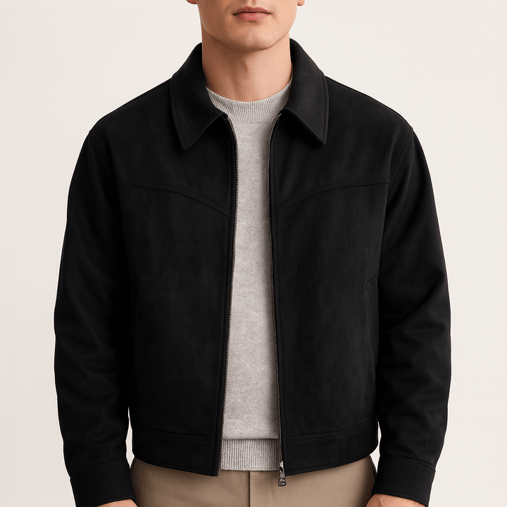 Mens Bomber Jacket Suede Material Regular Fit