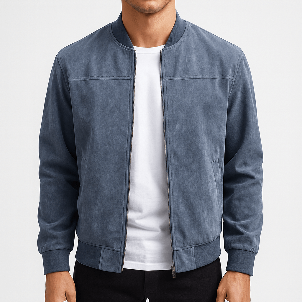 Mens Bomber Jacket Suede Material Regular Fit