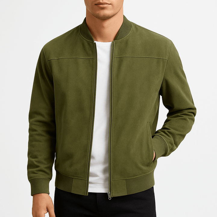 Mens Bomber Jacket Suede Material Regular Fit