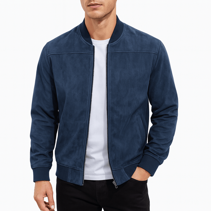 Mens Bomber Jacket Suede Material Regular Fit