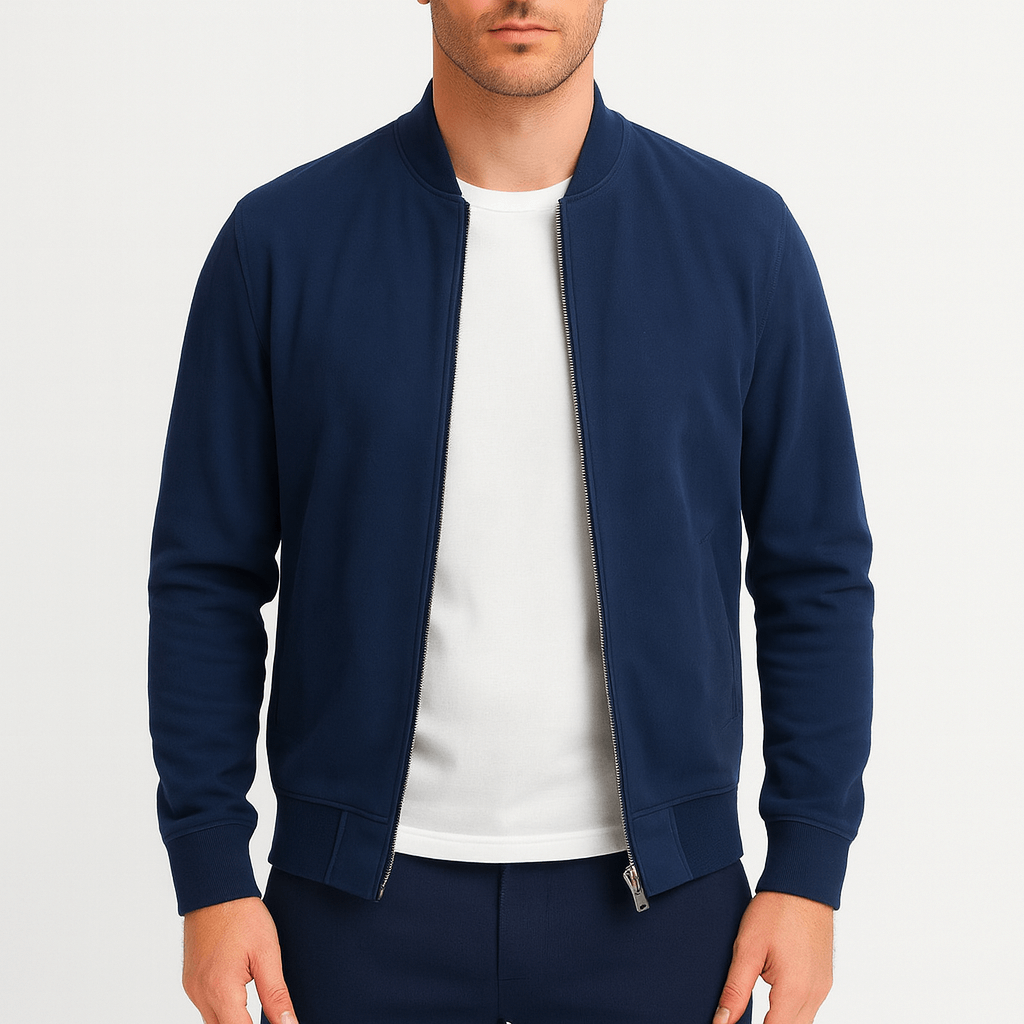 Mens Suede Jacket with Zip Front