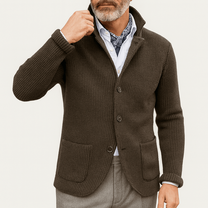 Womens Textured Knit Cardigan Relaxed Fit - BritishMode