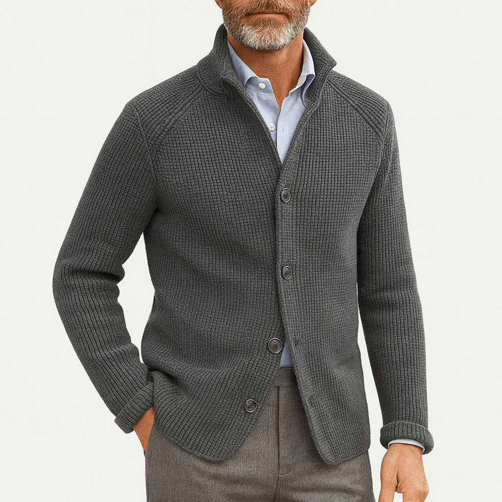 Womens Textured Knit Cardigan Relaxed Fit