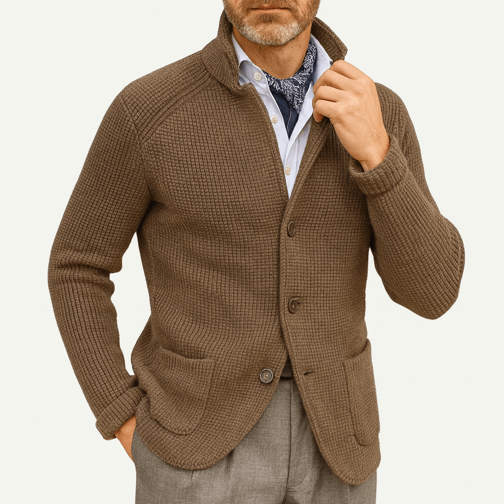 Womens Textured Knit Cardigan Relaxed Fit