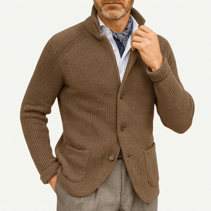 Womens Textured Knit Cardigan Relaxed Fit