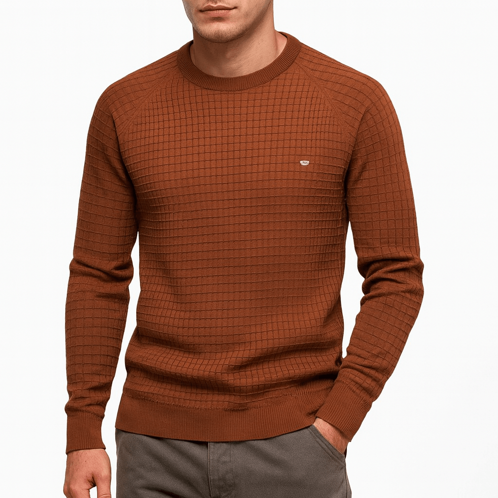 Womens Textured Knit Jumper Crewneck Relaxed Fit - BritishMode