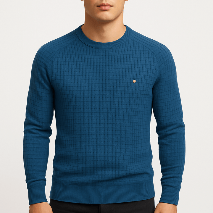 Womens Textured Knit Jumper Crewneck Relaxed Fit