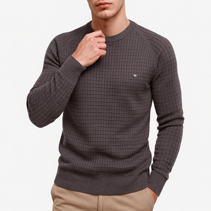 Womens Textured Knit Jumper Crewneck Relaxed Fit
