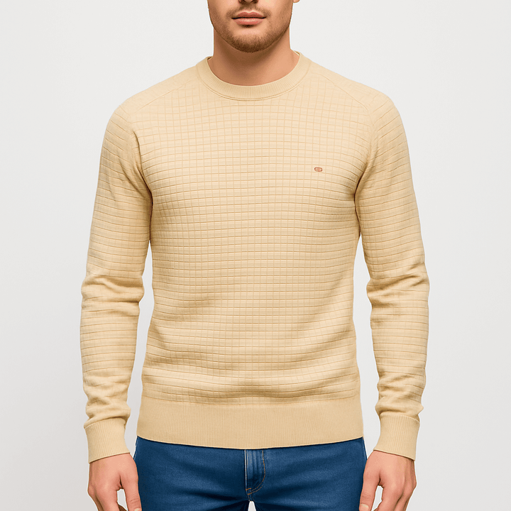 Womens Textured Knit Jumper Crewneck Relaxed Fit