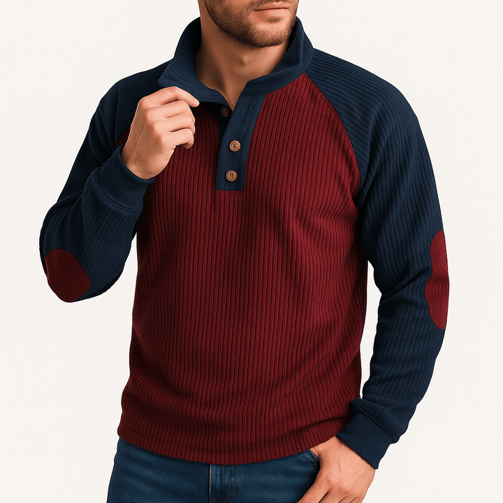 Unisex Textured Knit Sweatshirt Relaxed Fit