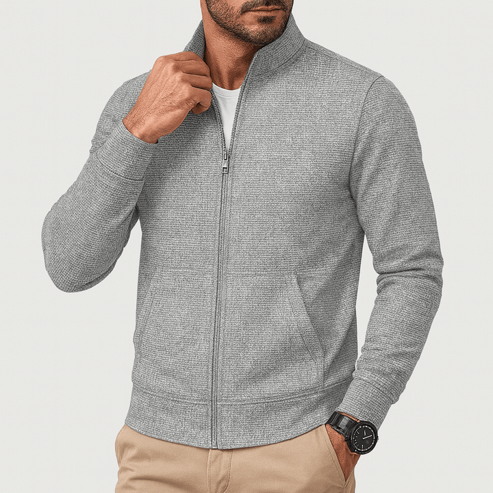 Unisex Textured Jacket with Zip Front