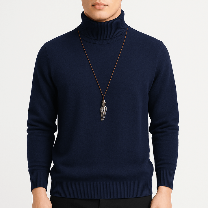Womens Turtleneck Knit Sweater Ribbed Fit - BritishMode
