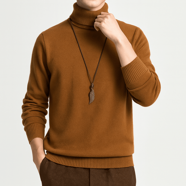 Womens Turtleneck Knit Sweater Ribbed Fit