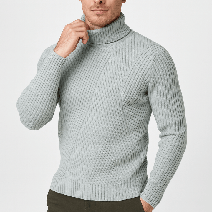 Womens Ribbed Turtleneck Sweater Slim Fit - BritishMode