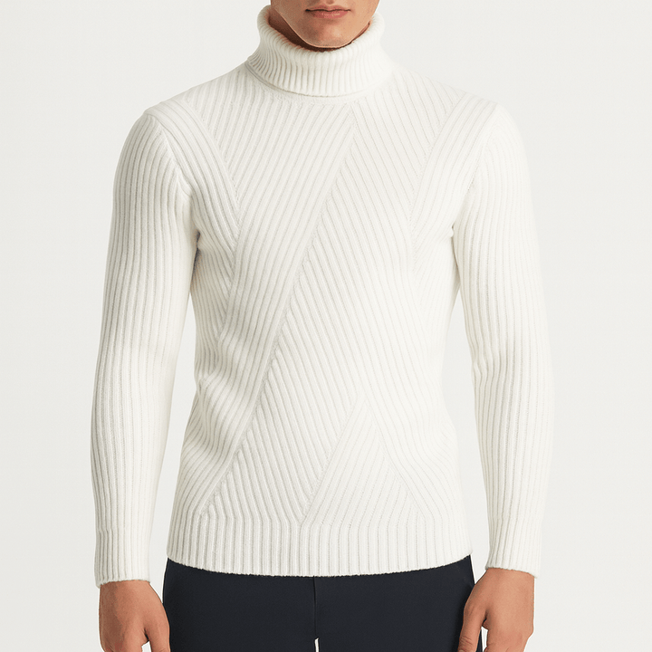 Womens Ribbed Turtleneck Sweater Slim Fit