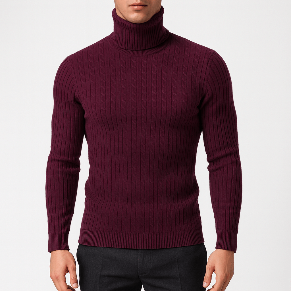 Unisex Wool Sweater Turtleneck Slim Fit - BritishMode