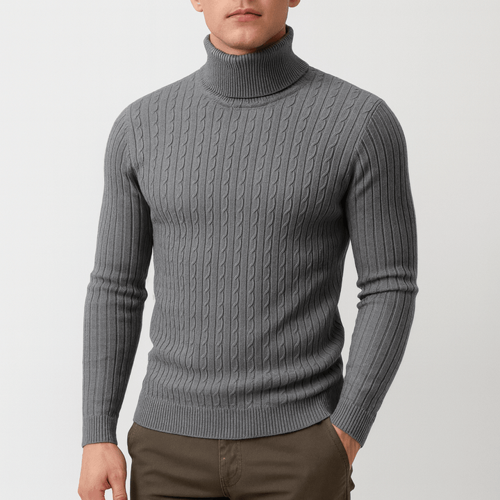 Unisex Wool Sweater Turtleneck Slim Fit