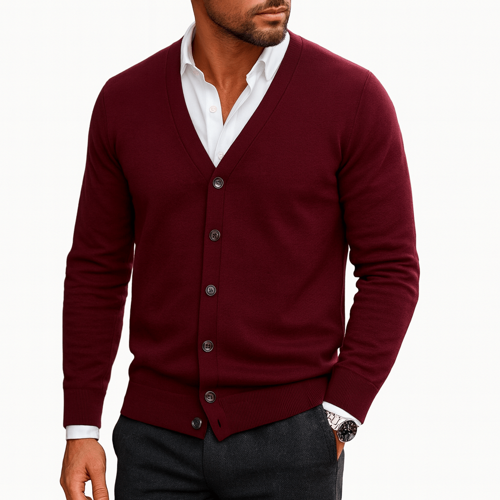 Womens V-Neck Cardigan Button Front