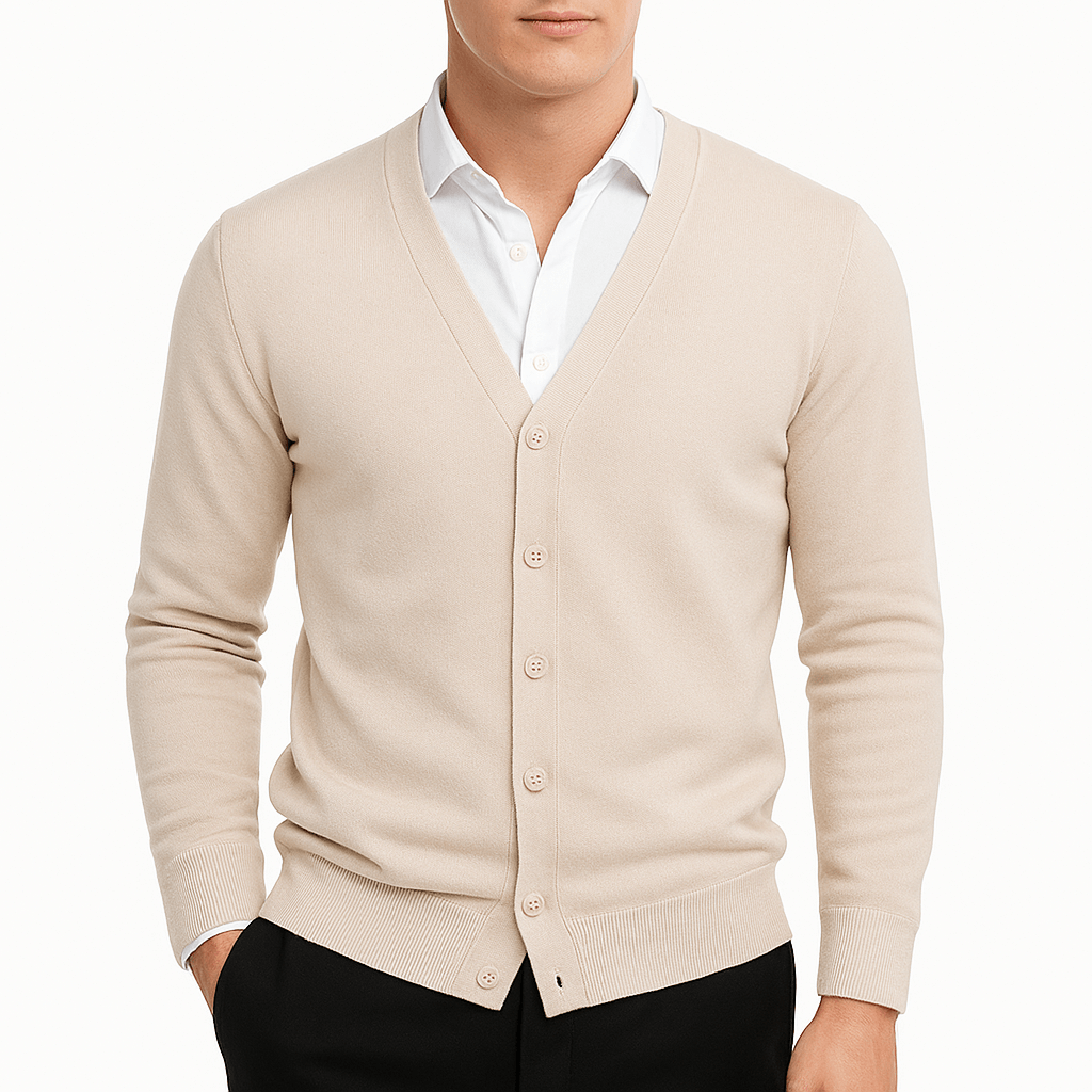 Womens V-Neck Cardigan Button-Down Fit - BritishMode