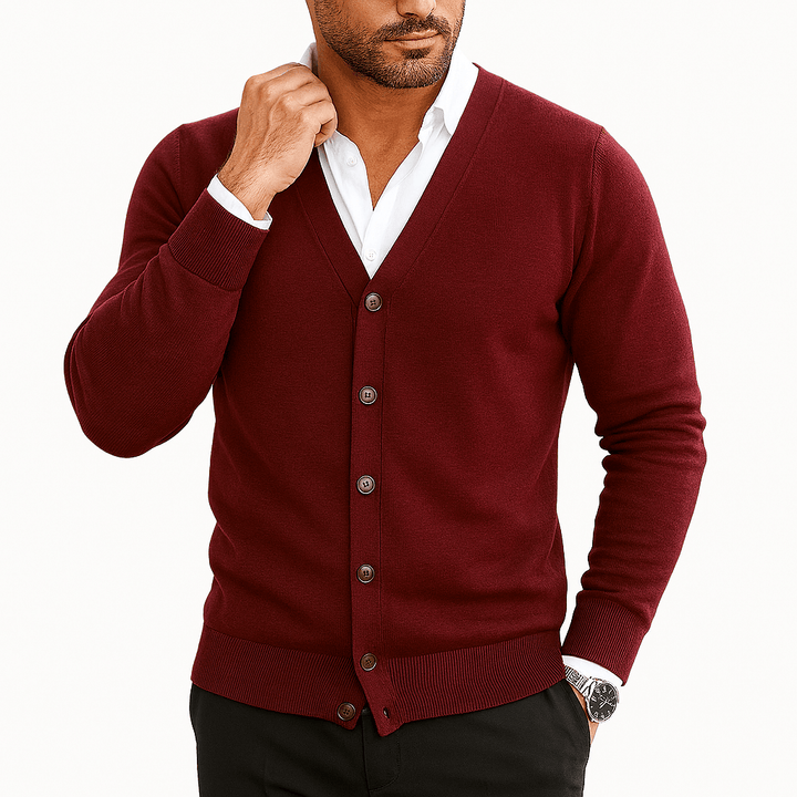 Womens V-Neck Cardigan Button-Down Fit