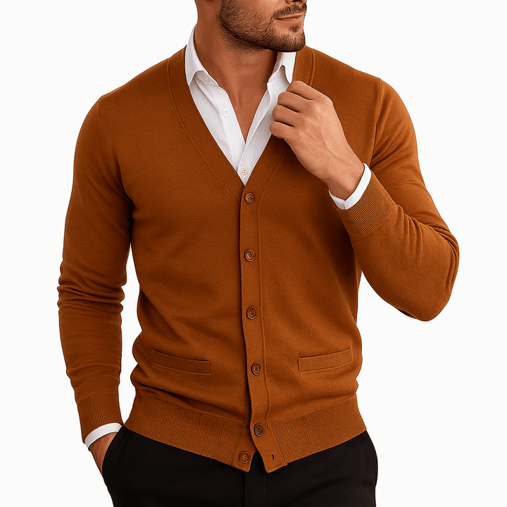 Womens V-Neck Cardigan Button-Down Fit