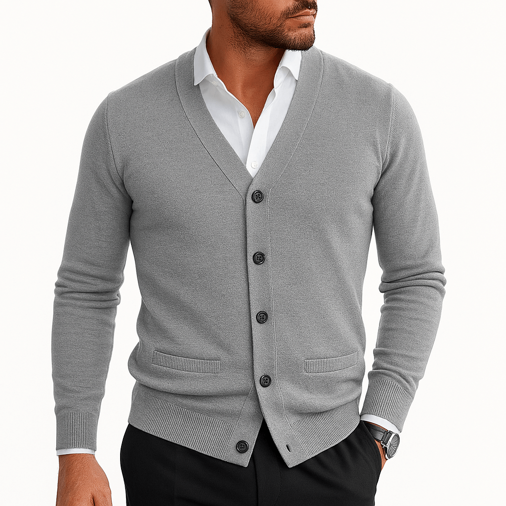 Womens V-Neck Cardigan Button-Down Fit
