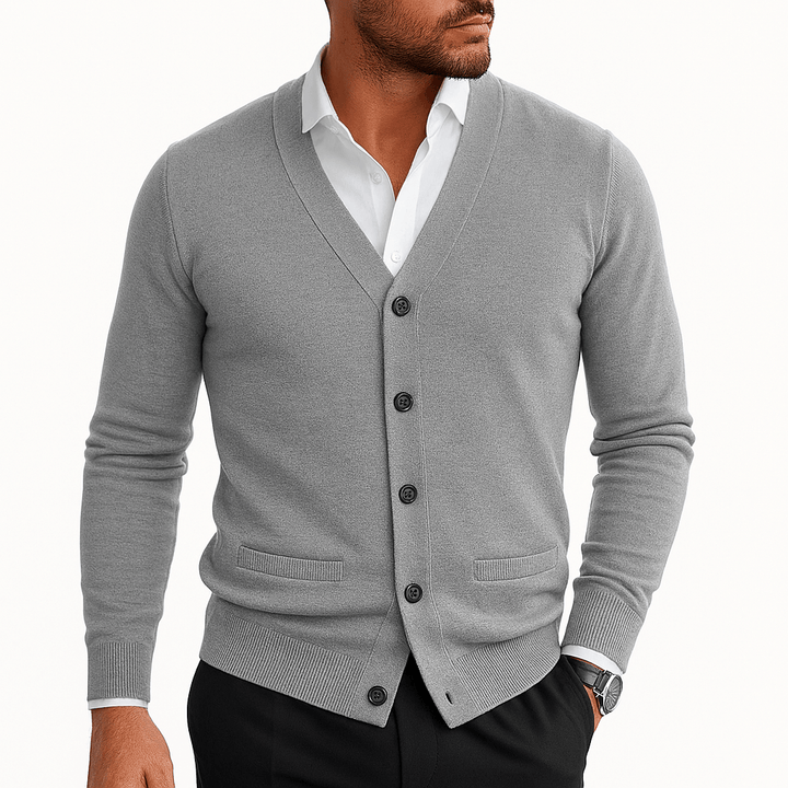 Womens V-Neck Cardigan Button-Down Fit