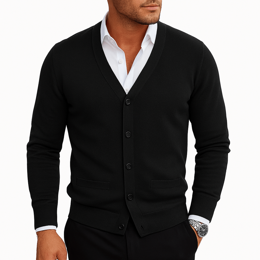 Womens V-Neck Cardigan Button-Down Fit