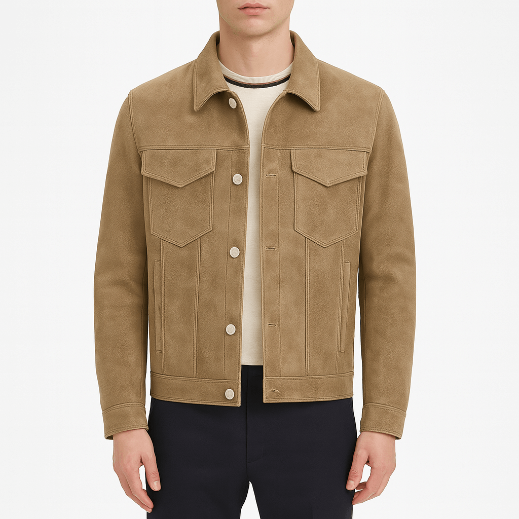 Womens Suede Jacket Relaxed Fit - BritishMode