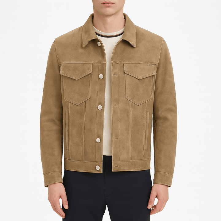 Womens Suede Jacket Relaxed Fit - BritishMode