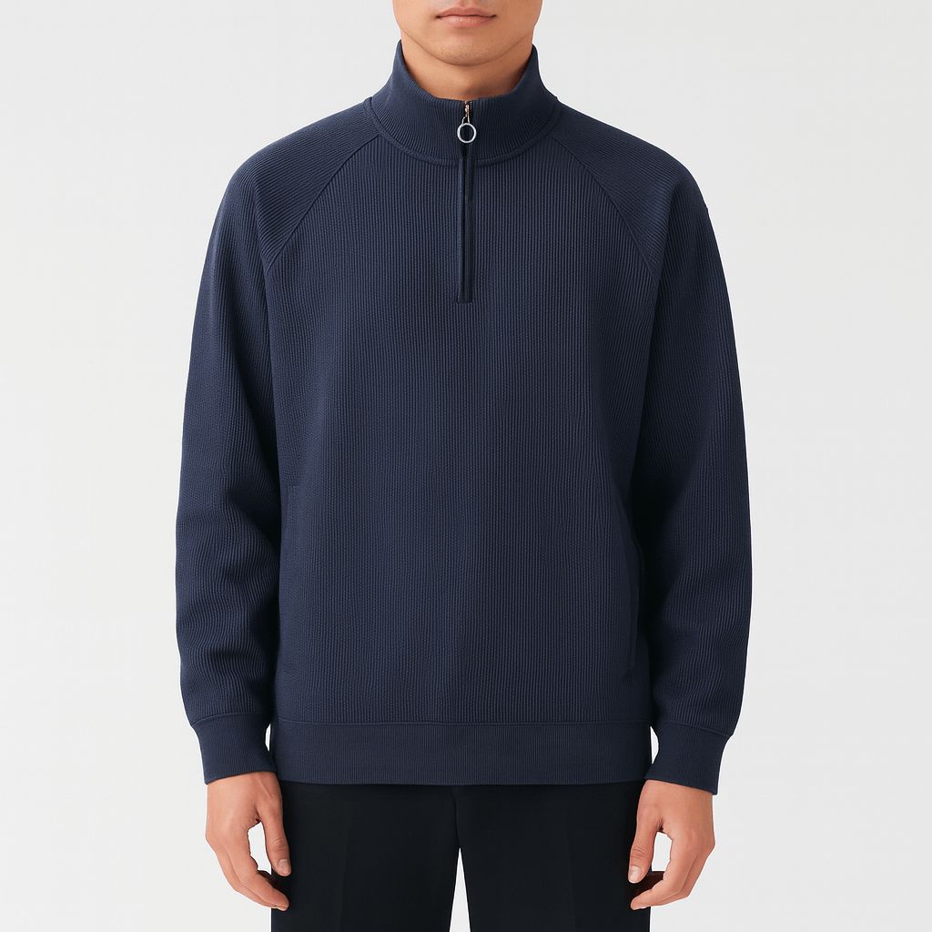 Unisex Sweatshirt Waffle Knit Relaxed Fit - BritishMode