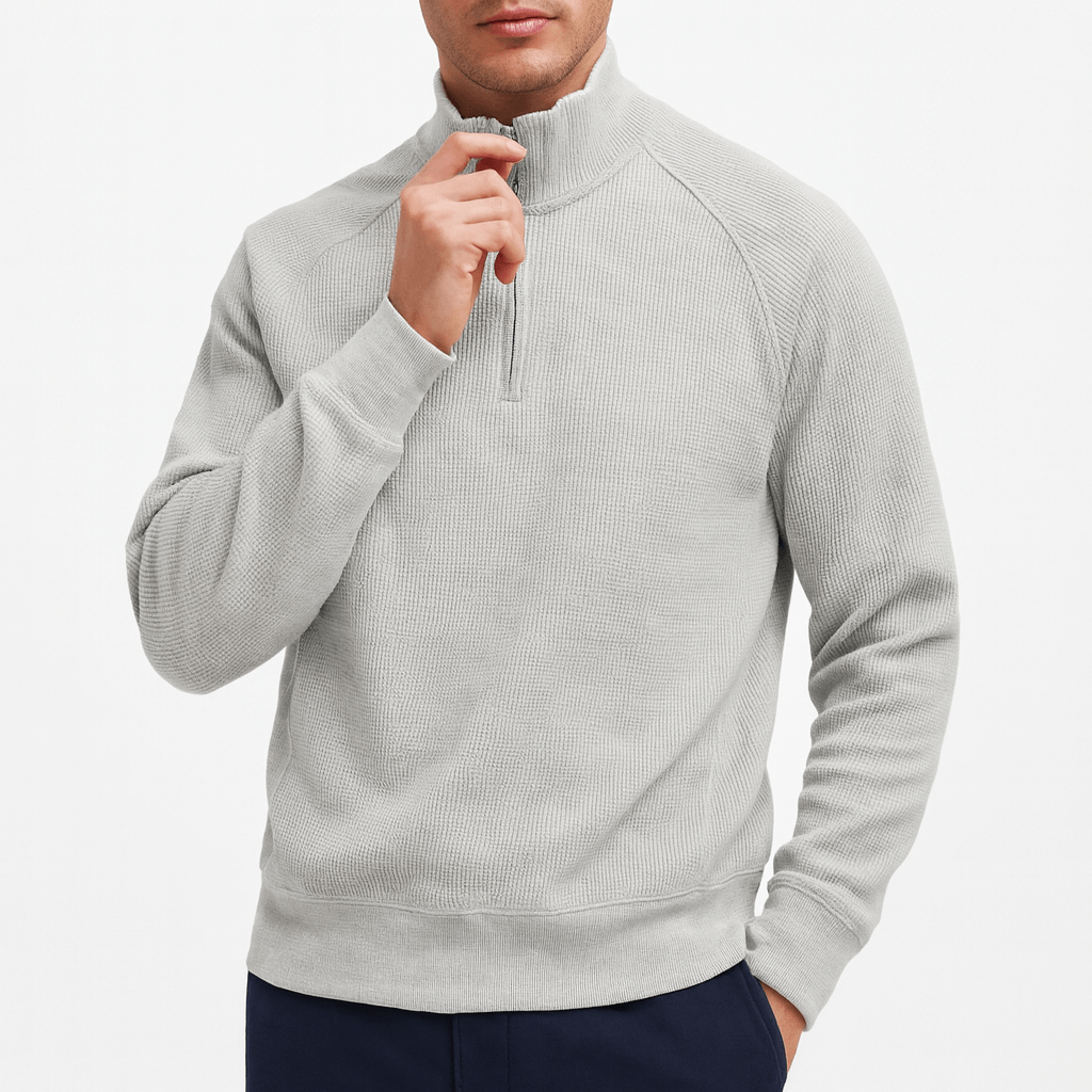 Unisex Sweatshirt Waffle Knit Relaxed Fit