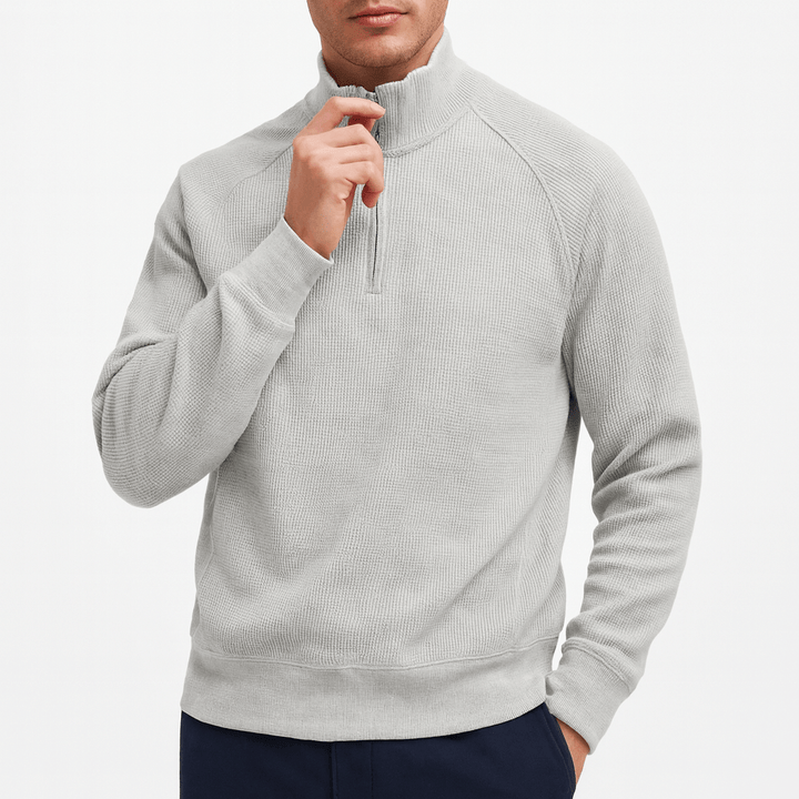 Unisex Sweatshirt Waffle Knit Relaxed Fit