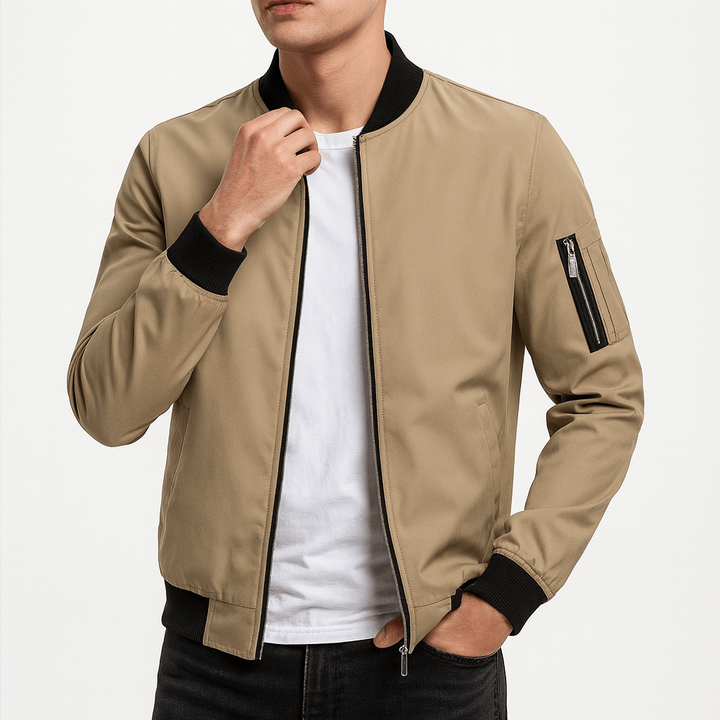 Unisex Bomber Jacket Water-Resistant Lightweight Fit