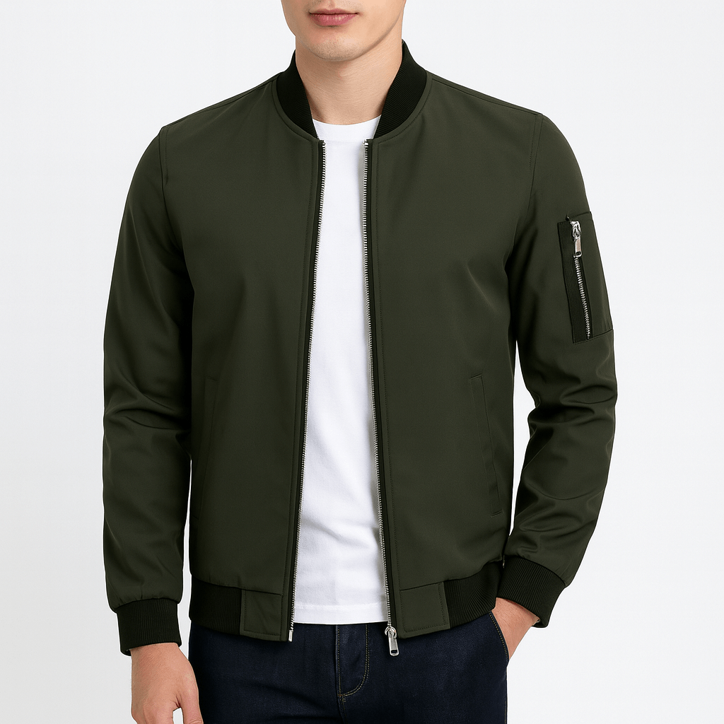 Unisex Bomber Jacket Water-Resistant Lightweight Fit