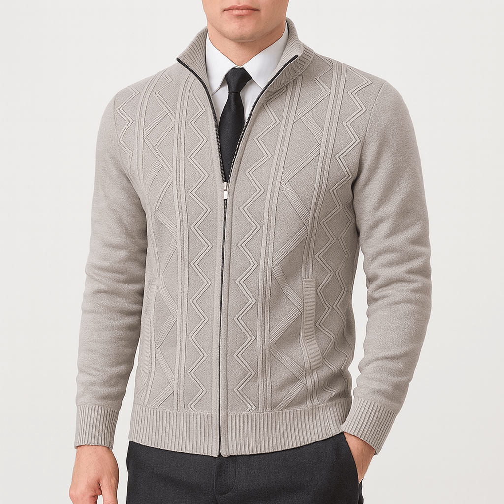 Unisex Wool Knit Jacket Relaxed Fit - BritishMode