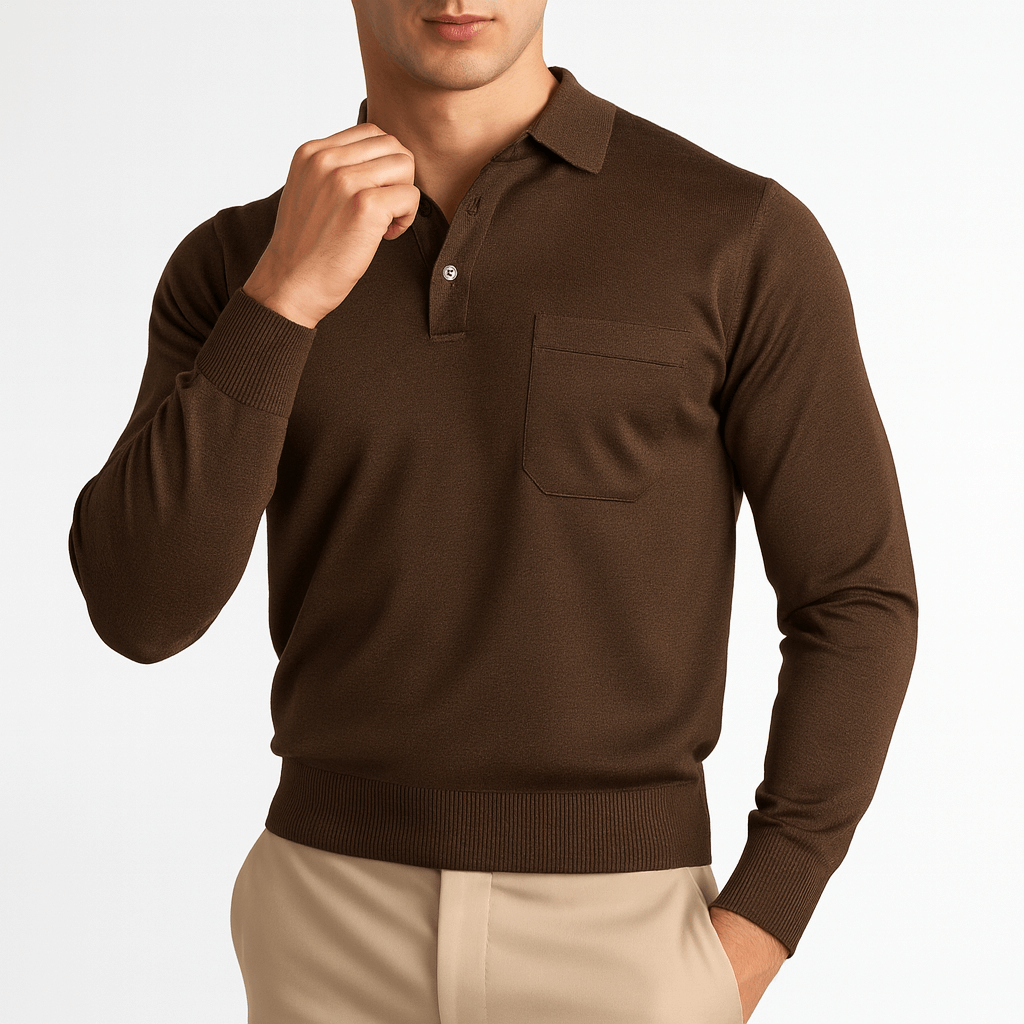 Mens Wool Polo Sweater Classic Fit - BritishMode