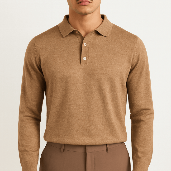 Mens Wool Polo Sweater Classic Fit