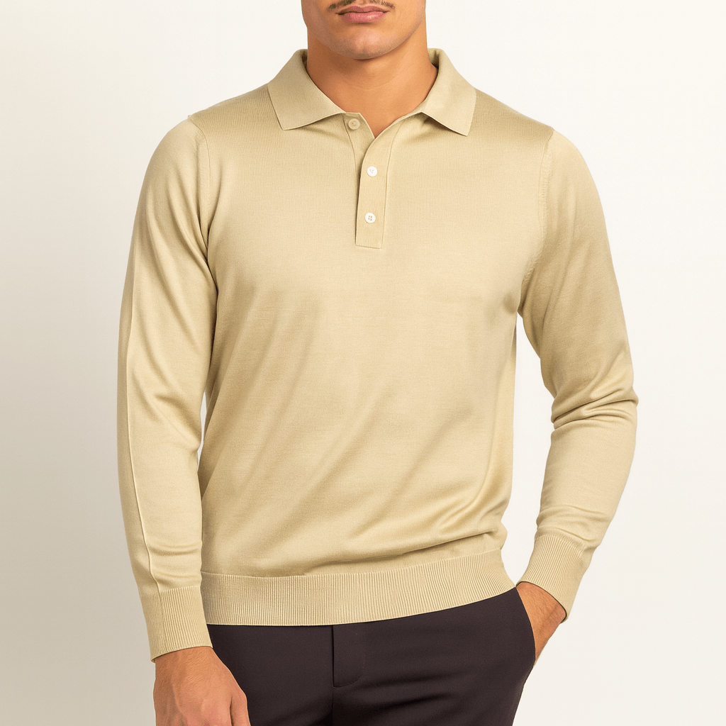 Mens Wool Polo Sweater Classic Fit