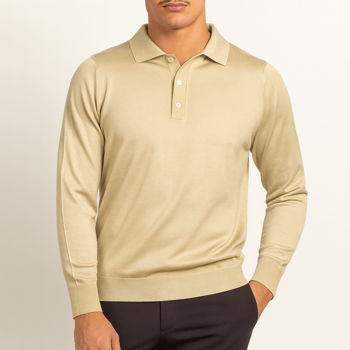 Mens Wool Polo Sweater Classic Fit