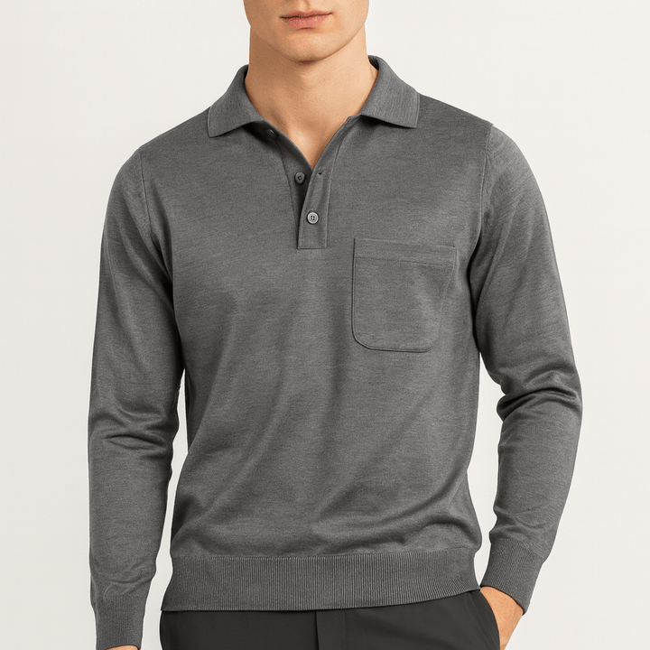 Mens Wool Polo Sweater Classic Fit
