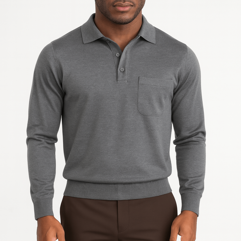 Mens Wool Polo Sweater Classic Fit