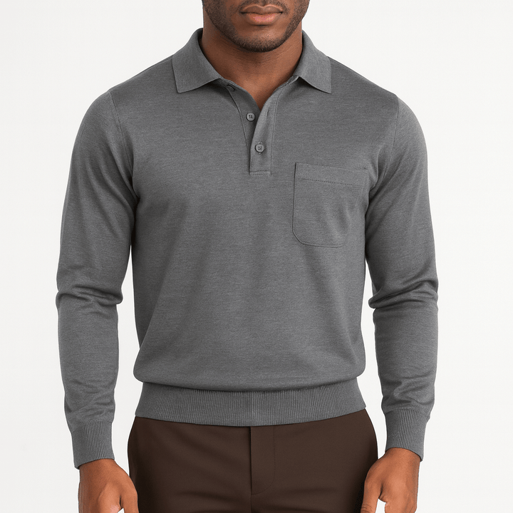 Mens Wool Polo Sweater Classic Fit
