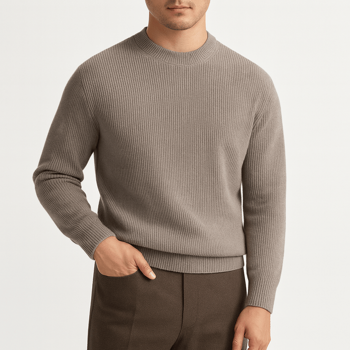 Unisex Wool Ribbed Knit Sweater