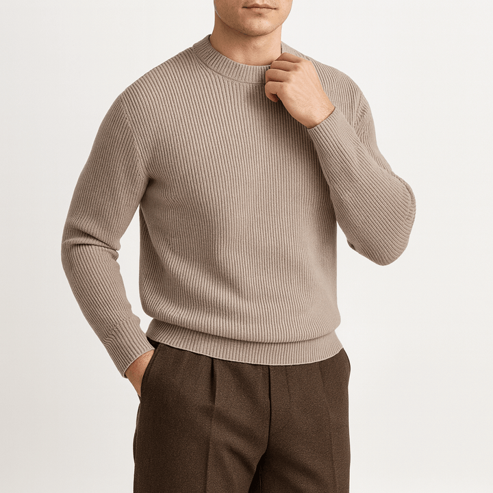 Unisex Wool Ribbed Knit Sweater